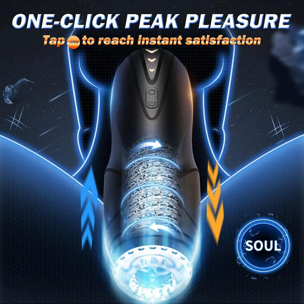 CyberSkin The Galaxy Voy - USB Rechargeable Thrusting & Rotating Auto Masturbator with Heater CyberSkin Discreet Intimate Essentials.