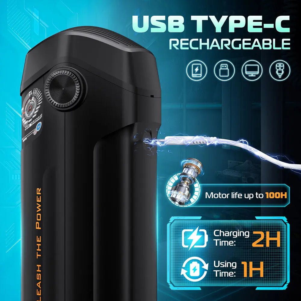 Shop affordable quality CyberSkin The Titan - USB Rechargeable Thrusting & Vibrating Auto Masturbator with Heater - Discreet Intimate Essentials - MASTURBATORS - CyberSkin