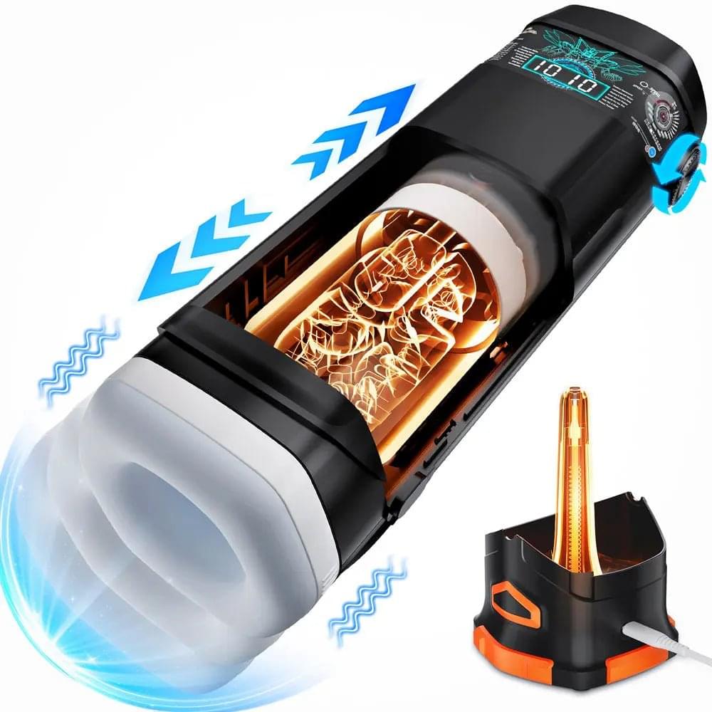 CyberSkin The Titan -  USB Rechargeable Thrusting & Vibrating Auto Masturbator with Heater CyberSkin Discreet Intimate Essentials.