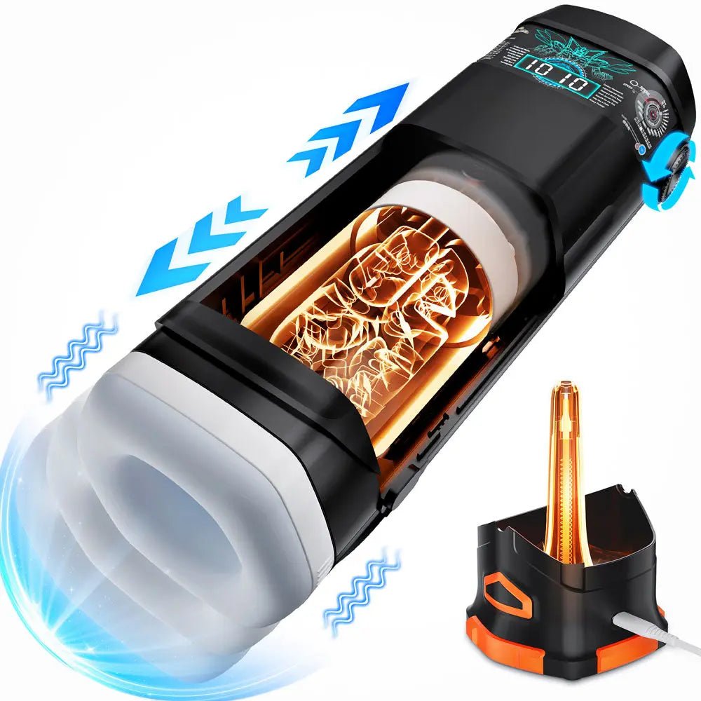 Shop affordable quality CyberSkin The Titan - USB Rechargeable Thrusting & Vibrating Auto Masturbator with Heater - Discreet Intimate Essentials - MASTURBATORS - CyberSkin