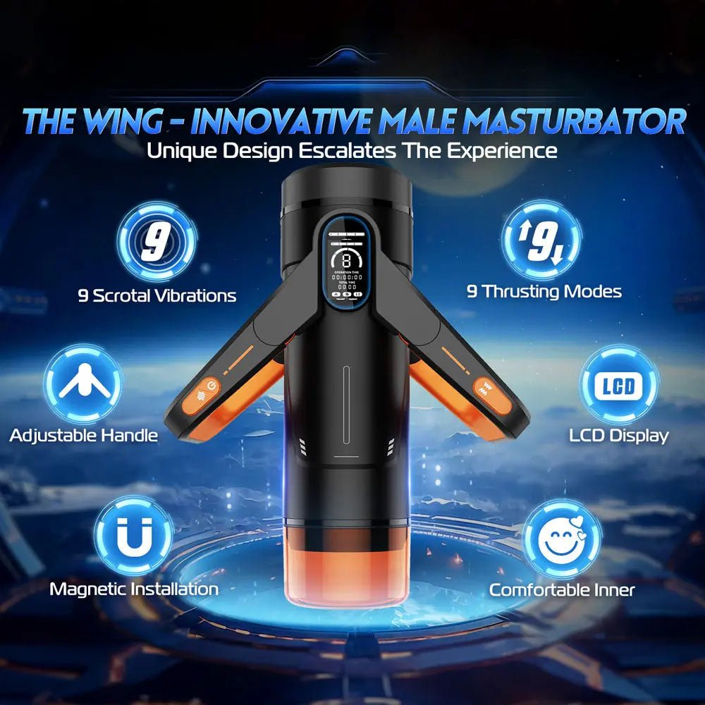 Shop affordable quality CyberSkin The Wing - USB Rechargeable Thrusting & Massaging Auto Masturbator with Heater - Discreet Intimate Essentials - MASTURBATORS - CyberSkin