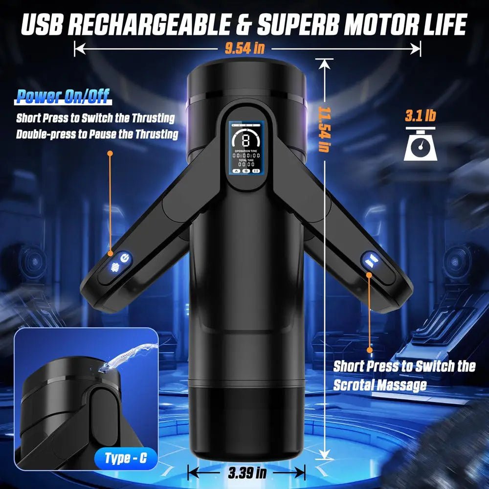Shop affordable quality CyberSkin The Wing - USB Rechargeable Thrusting & Massaging Auto Masturbator with Heater - Discreet Intimate Essentials - MASTURBATORS - CyberSkin
