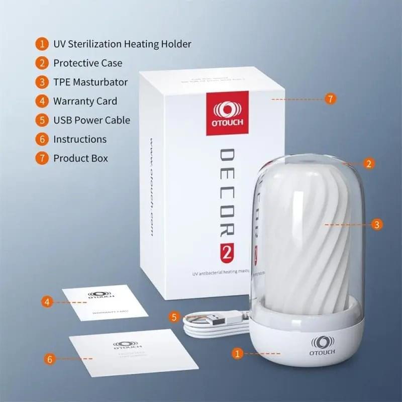 DECOR 2 Masturbator Sleeve w UV Sterilization and Heating Unit OTouch Discreet Intimate Essentials.