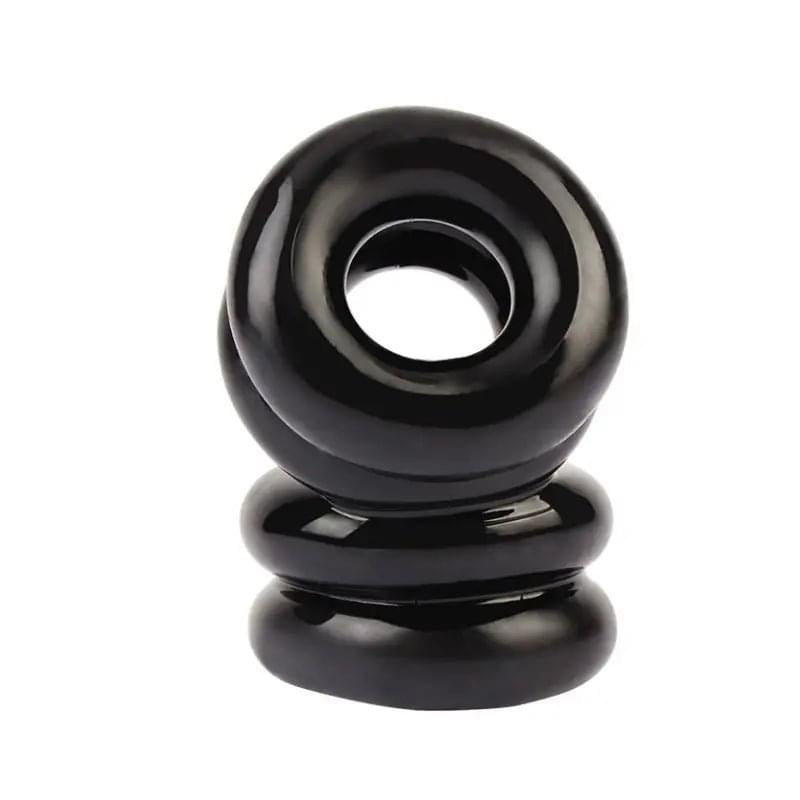 Double Stacked Dual Pleasure Ring Black GK Power Discreet Intimate Essentials.