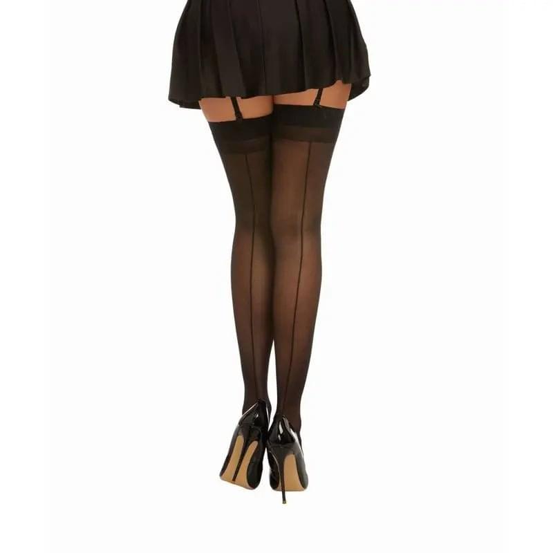Dreamgirl Back Seam Sheer Thigh High Stockings Black Dreamgirl Discreet Intimate Essentials.