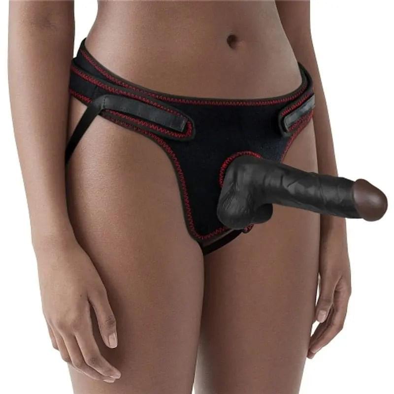 Easy Strap On Set 7.5in Black Lovetoy Discreet Intimate Essentials.