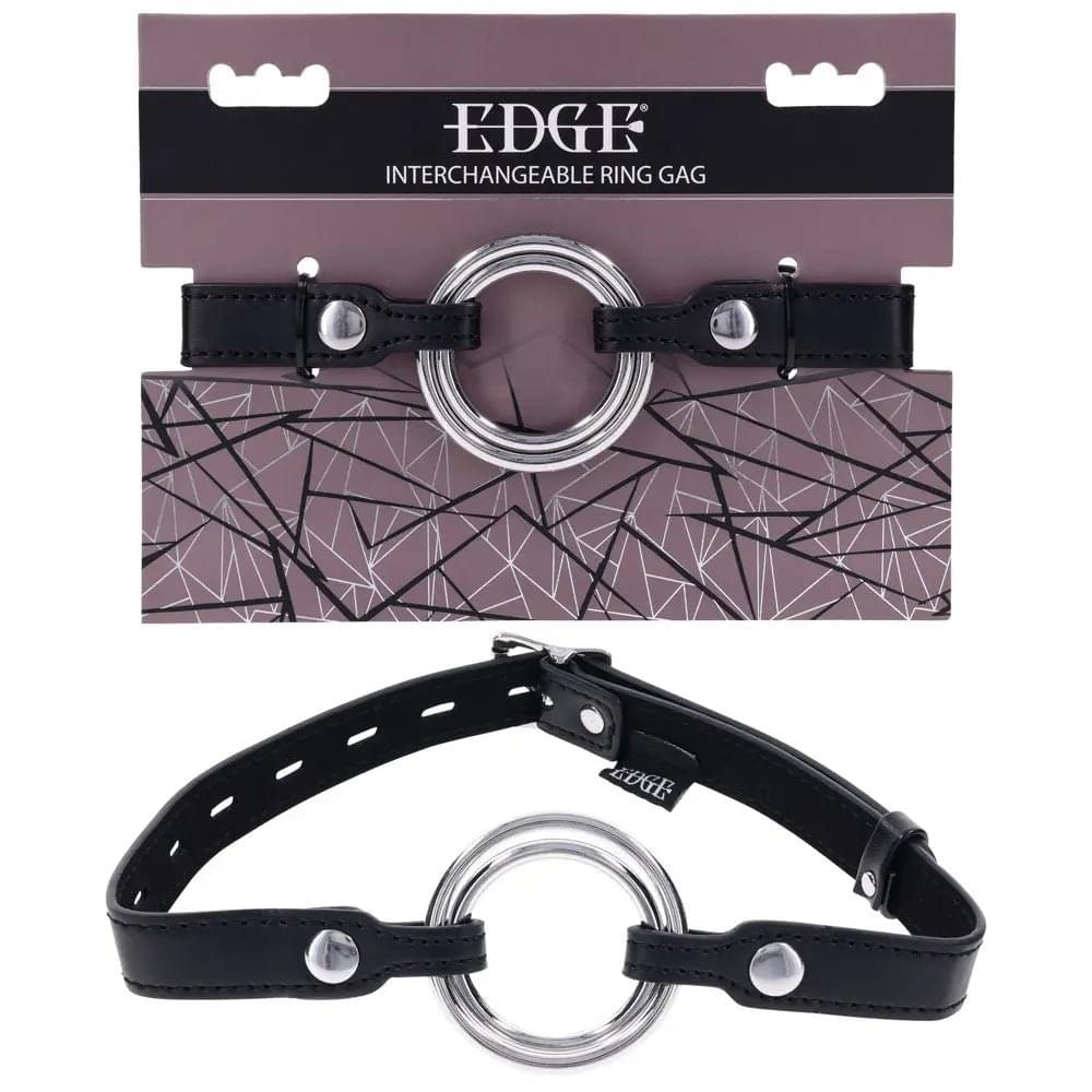 EDGE Interchangeable Ring Gag -  Mouth Gag Restraint with 2 Interchangeable Pieces Sportsheets Discreet Intimate Essentials.