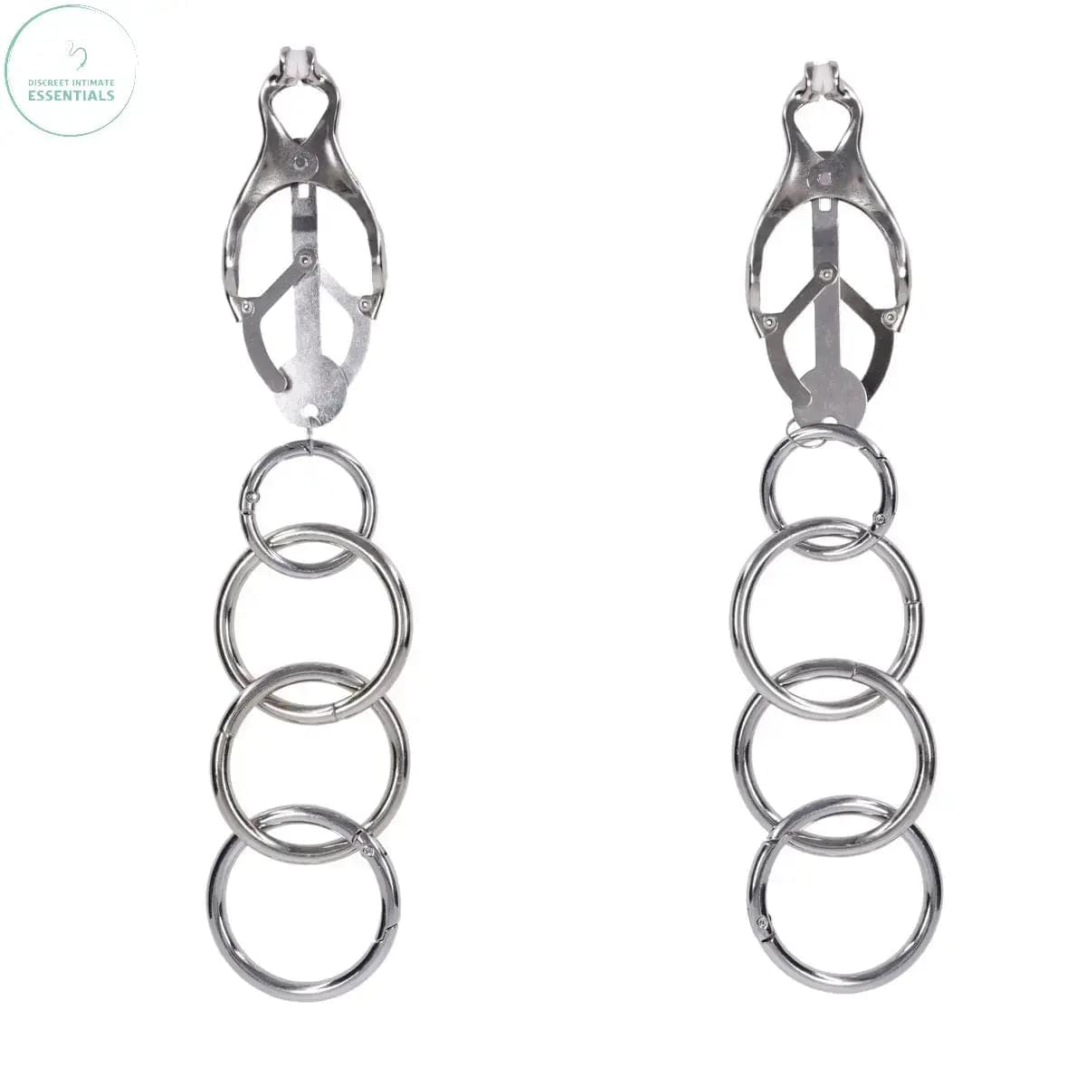 EDGE Tuggable Clover Clamps - Metal Nipple Restraints Sportsheets Discreet Intimate Essentials.