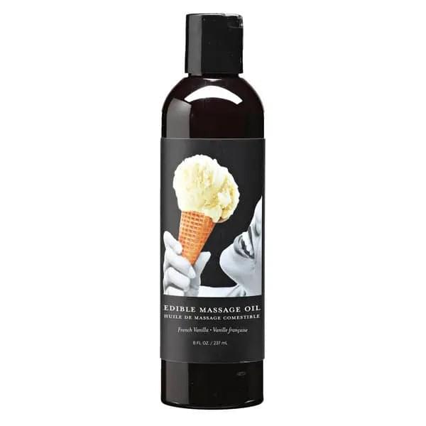 Edible Massage Oil - French Vanilla Flavoured - 237 ml Bottle Earthly Body Discreet Intimate Essentials.