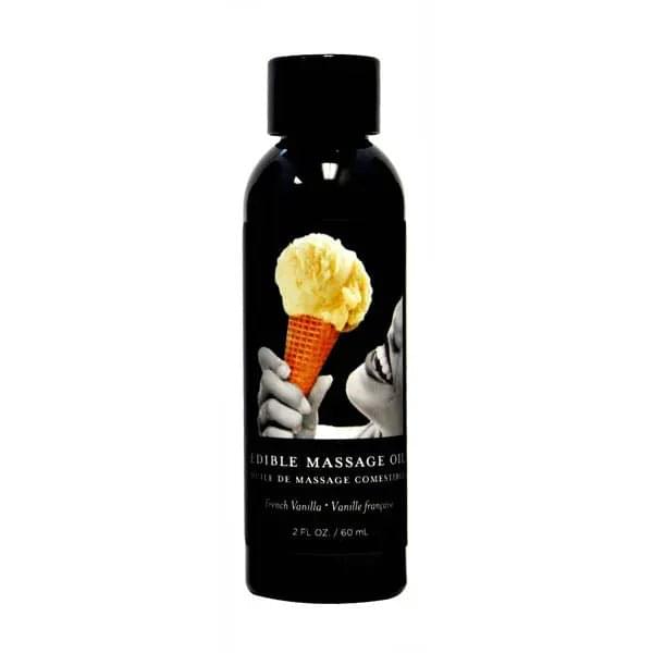 Edible Massage Oil - French Vanilla Flavoured - 59 ml Bottle Earthly Body Discreet Intimate Essentials.