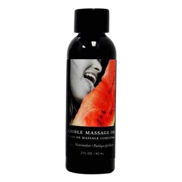 Edible Massage Oil - Juicy Watermelon Flavoured - 59 ml Bottle Earthly Body Discreet Intimate Essentials.
