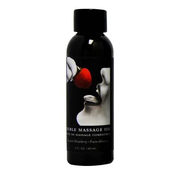 Edible Massage Oil - Succulent Strawberry Flavoured - 59 ml Bottle Earthly Body Discreet Intimate Essentials.