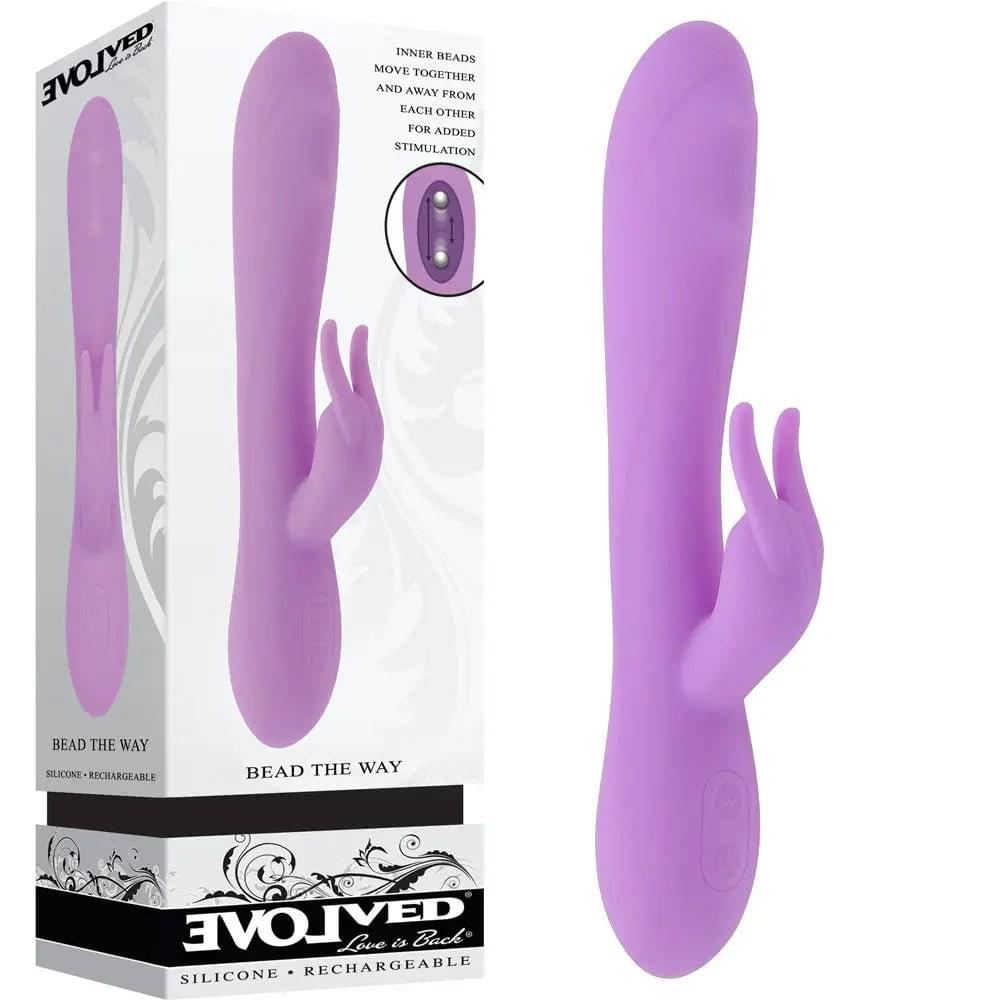 Evolved BEAD THE WAY -  23.2 cm USB Rechargeable Rabbit Vibrator Evolved Discreet Intimate Essentials.
