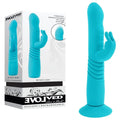 Shop affordable quality Evolved BUNNY HOP - Teal 25.1 cm USB Rechargeable Thrusting Rabbit Vibrator with Suction Base - Discreet Intimate Essentials - VIBRATORS - Evolved
