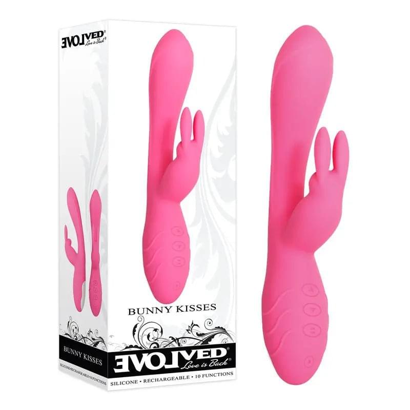Evolved Bunny Kisses -  20 cm USB Rechargeable Rabbit Vibrator Evolved Discreet Intimate Essentials.
