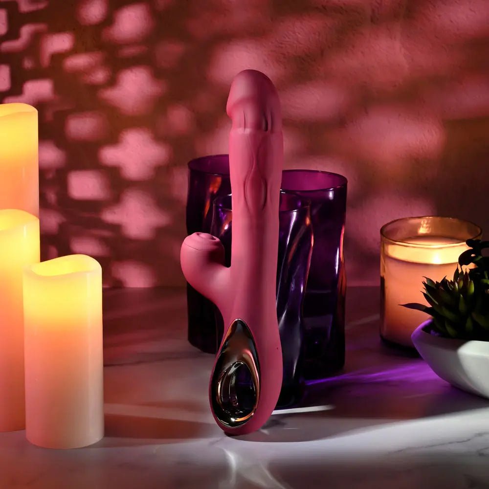 Shop affordable quality Evolved BURSTING WITH PLEASURE - 25.4 cm USB Rechargeable Vibrator with Tapping Clitoral Stimulator - Discreet Intimate Essentials - VIBRATORS - Evolved