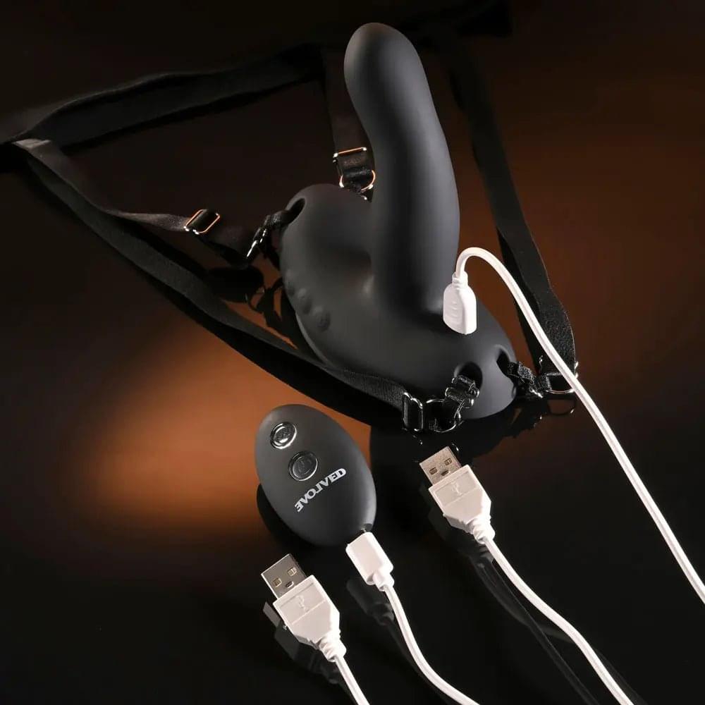 Evolved COME CLOSER -  USB Rechargeable Vibrating Strap-On with Remote Evolved Discreet Intimate Essentials.