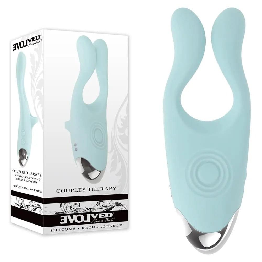 Evolved COUPLES THERAPY - Teal USB Rechargeable Couples Stimulator Evolved Discreet Intimate Essentials.