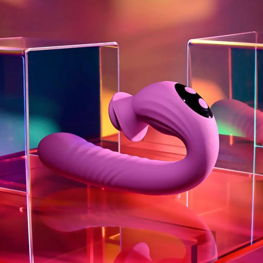 Evolved DEEP ECSTASY -  16.5 cm USB Rechargeable Thrusting and Tapping Vibrator Evolved Discreet Intimate Essentials.