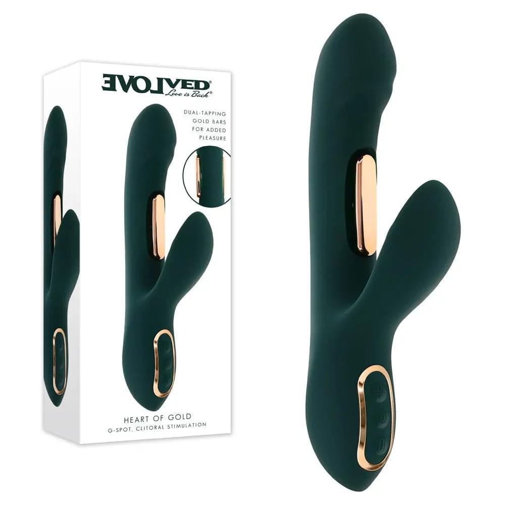 Evolved HEART OF GOLD -  USB Rechargeable Rabbit Vibrator Evolved Discreet Intimate Essentials.
