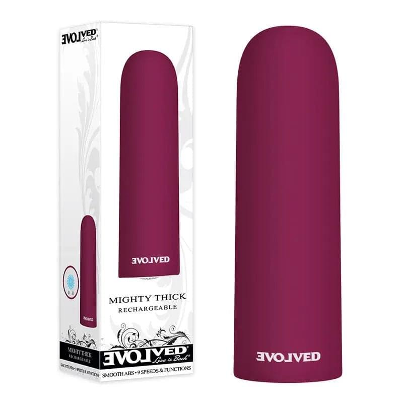 Evolved Mighty Thick - Burgundy  9 cm USB Rechargeable Bullet Evolved Discreet Intimate Essentials.