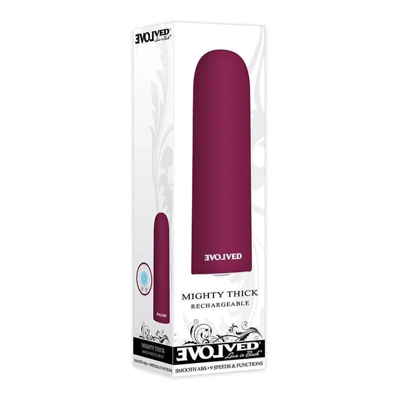 Evolved Mighty Thick - Burgundy  9 cm USB Rechargeable Bullet Evolved Discreet Intimate Essentials.