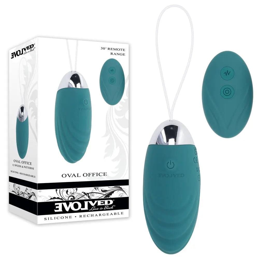 Evolved OVAL OFFICE -  8.5 cm USB Rechargeable Wireless Egg with Remote Control Evolved Discreet Intimate Essentials.