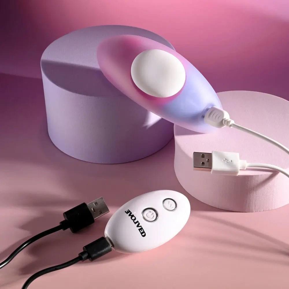 Evolved PARADISE PANTY - Pink/Purple USB Rechargeable Panty Vibrator with Remote Control Evolved Discreet Intimate Essentials.