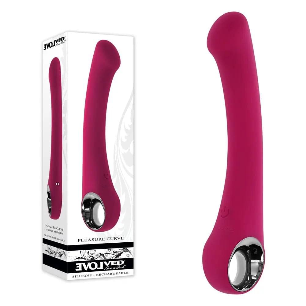 Evolved PLEASURE CURVE -  19 cm USB Rechargeable Vibrator Evolved Discreet Intimate Essentials.