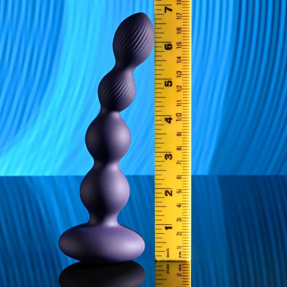 Shop affordable quality Evolved PLEASURE ORBIT - Navy 17.8 cm USB Rechargeable Twirling & Vibrating Anal Beads with Remote - Discreet Intimate Essentials - ANAL TOYS - Evolved