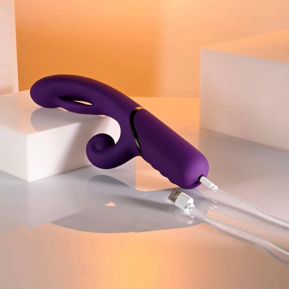 Evolved PLEASURE PUFF -  24.1 cm USB Rechargeable Inflatable Rabbit Vibrator Evolved Discreet Intimate Essentials.