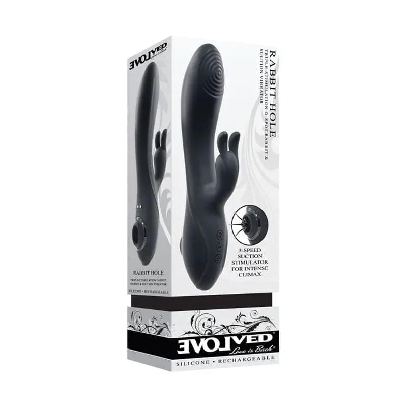 Evolved RABBIT HOLE -  21.2 cm USB Rechargeable Rabbit Vibrator Evolved Discreet Intimate Essentials.