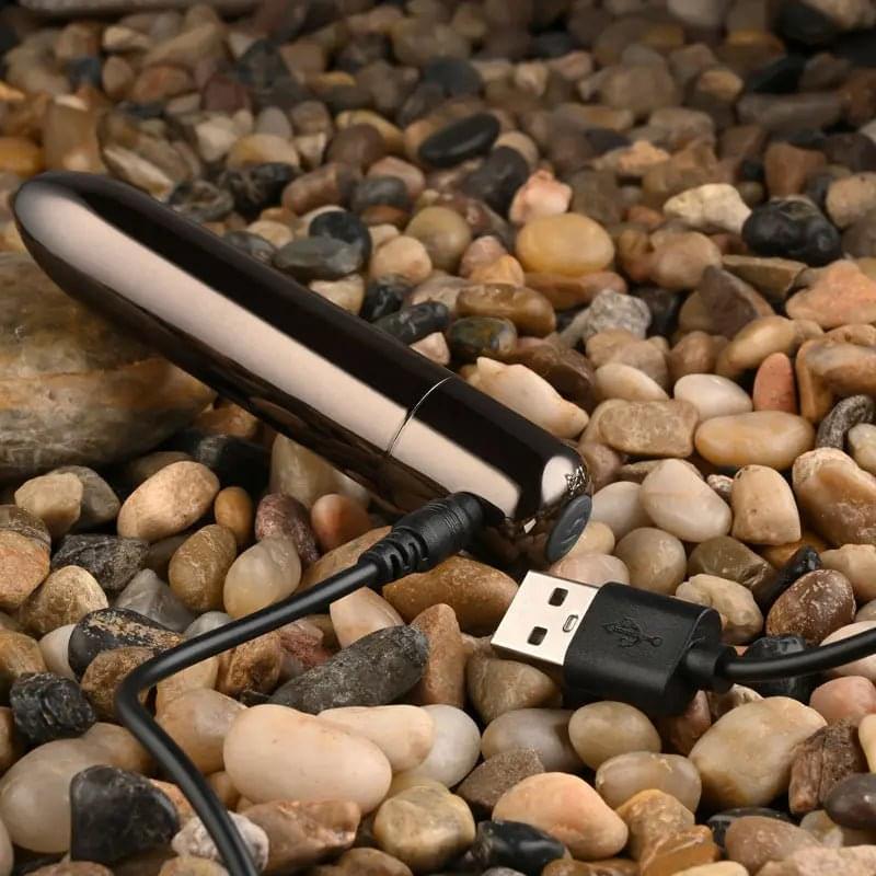 Evolved REAL SIMPLE - Black  10 cm USB Rechargeable Bullet Evolved Discreet Intimate Essentials.