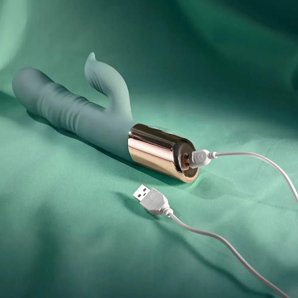Evolved THE SHIMMY -  USB Rechargeable Thrusting Rabbit Vibrator Evolved Discreet Intimate Essentials.