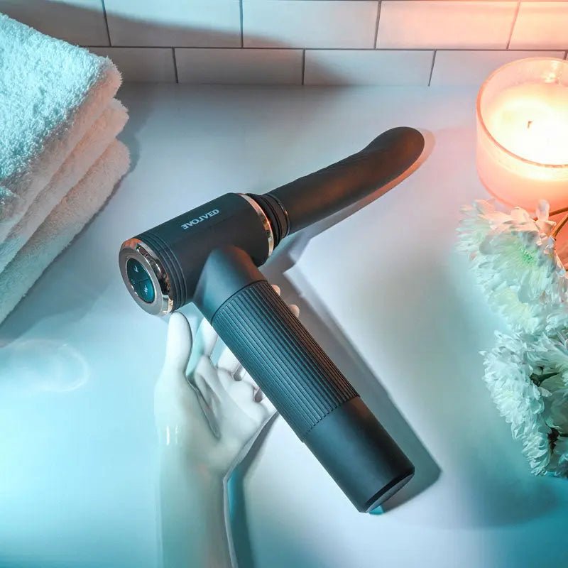 Shop affordable quality Evolved TOO HOT TO HANDLE - USB Rechargeable Thrusting Vibe with Stand - Discreet Intimate Essentials - VIBRATORS - Evolved