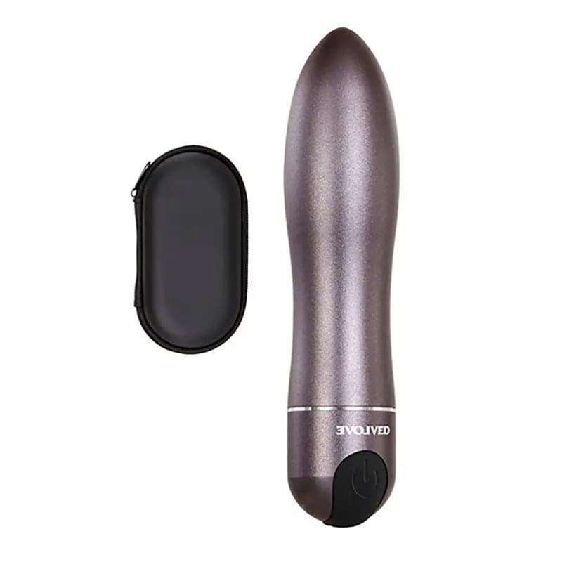 Evolved Travel-Gasm - Gray 9 cm USB Rechargeable Bullet with Travel Case Evolved Discreet Intimate Essentials.