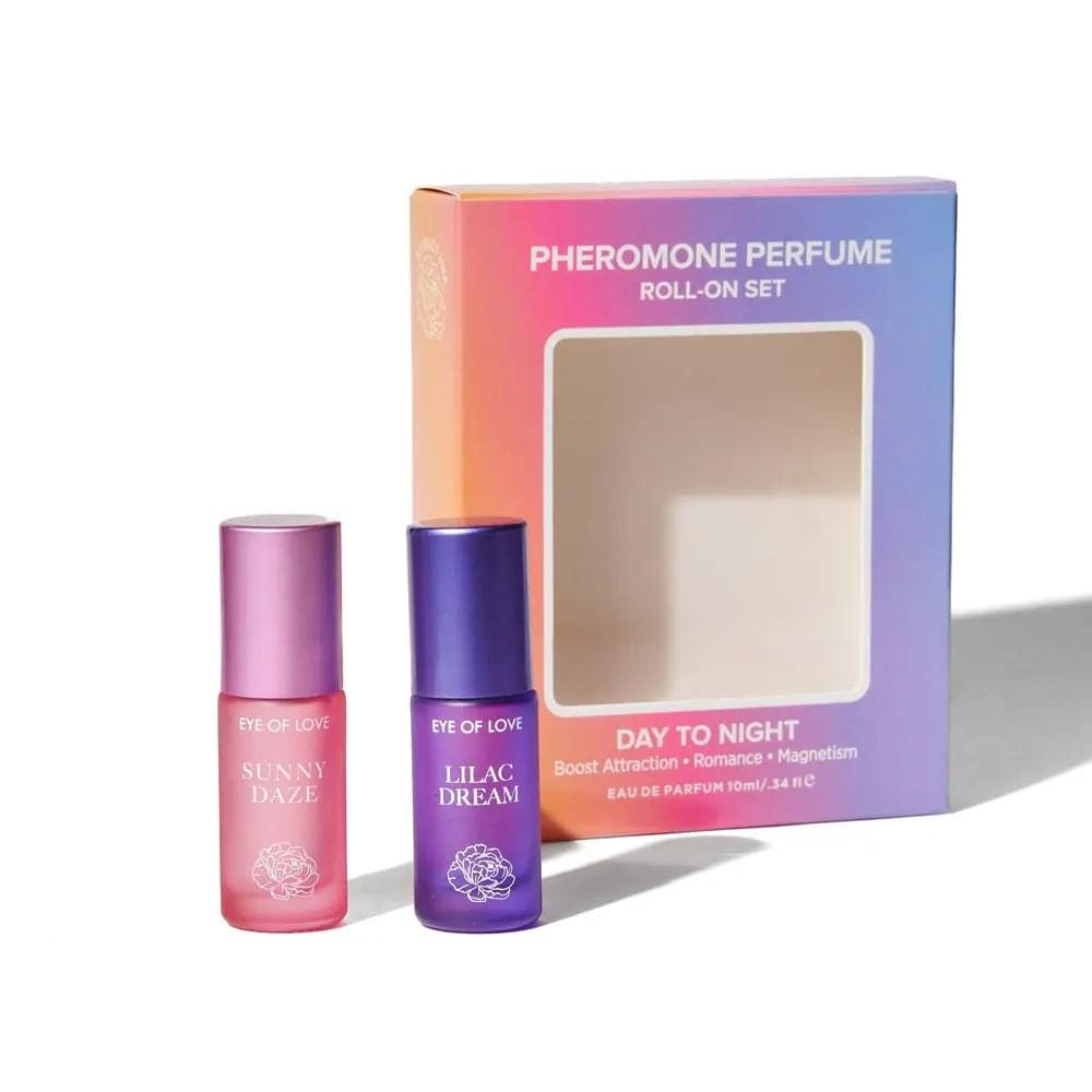 Eye Of Love Love In Bloom Pheromone Perfume Roll-On Set - Day to Night (Sunny Daze & Lilac Dream) Pheromone Perfume Oils for Women to attract Men - 10 ml Roll On Bottles Eye Of Love Discreet Intimate Essentials.