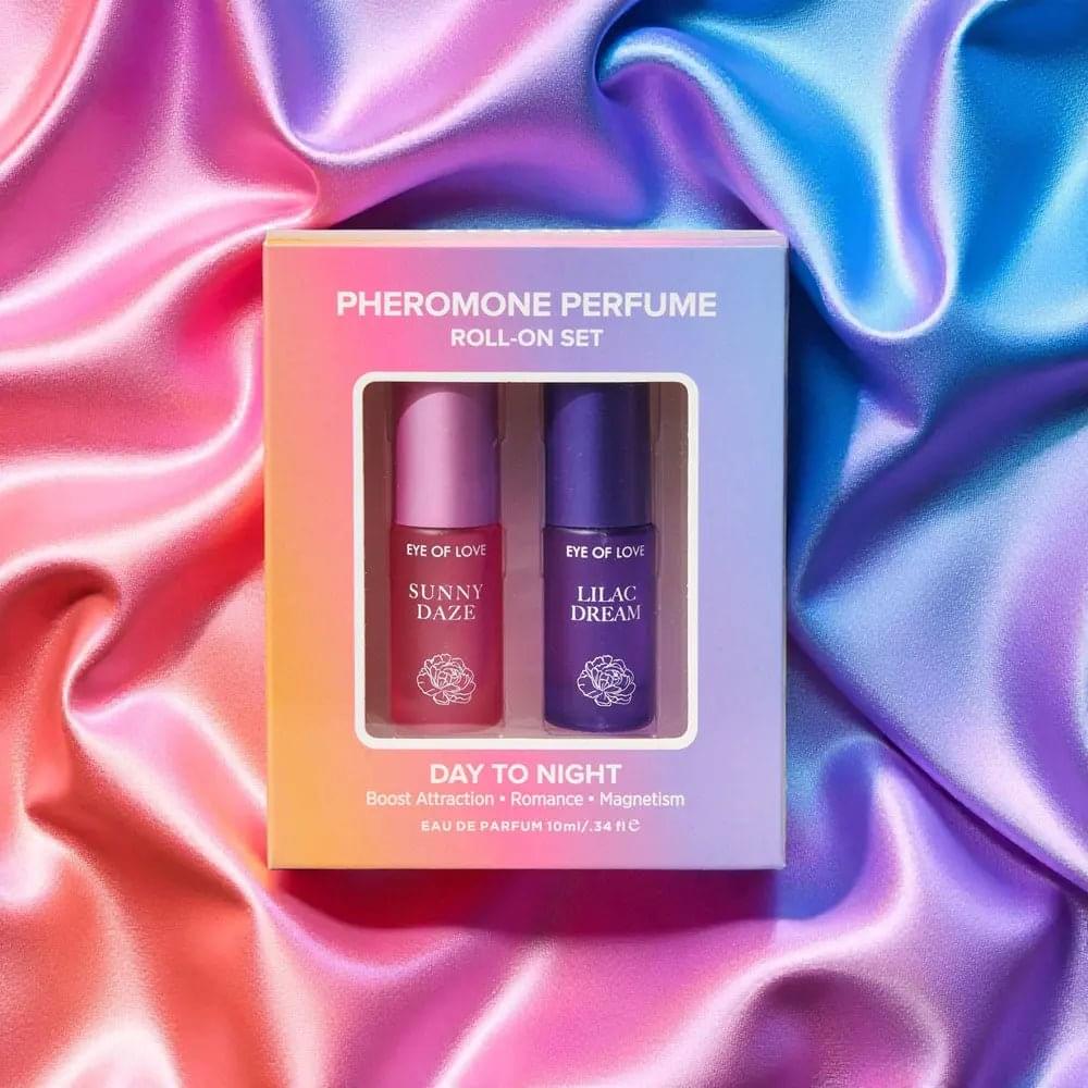 Eye Of Love Love In Bloom Pheromone Perfume Roll-On Set - Day to Night (Sunny Daze & Lilac Dream) Pheromone Perfume Oils for Women to attract Men - 10 ml Roll On Bottles Eye Of Love Discreet Intimate Essentials.