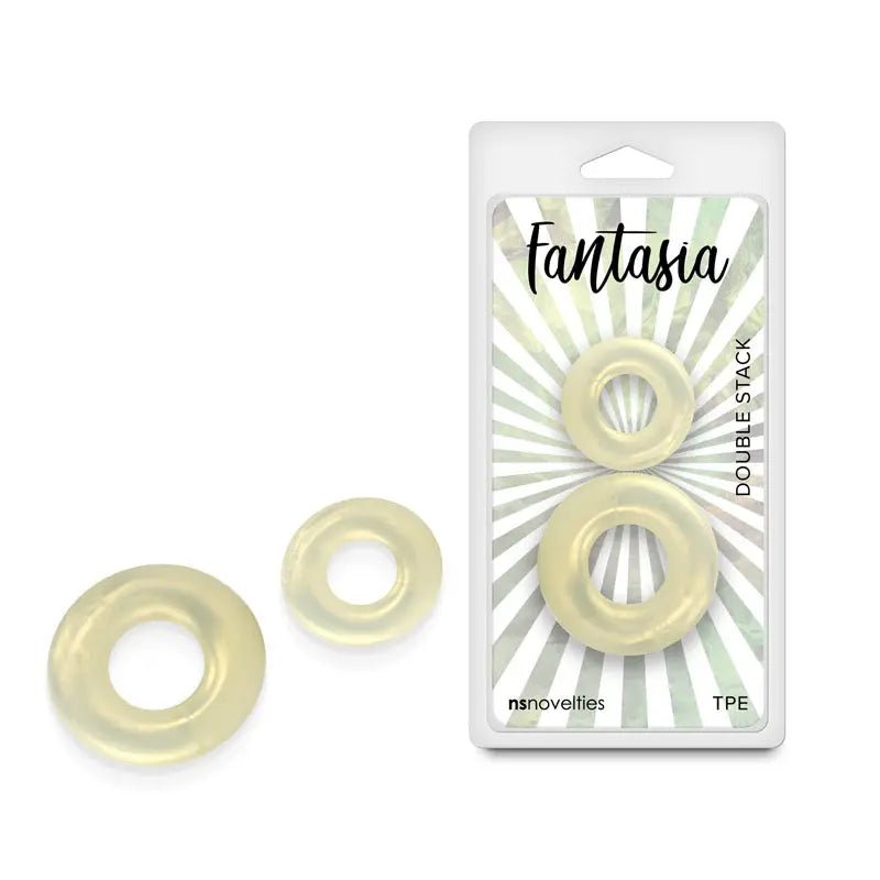 Shop affordable quality Fantasia - Double Stack - Amber - Amber Cock Rings - Set of 2 Sizes - Discreet Intimate Essentials - COCK RINGS - NS Novelties