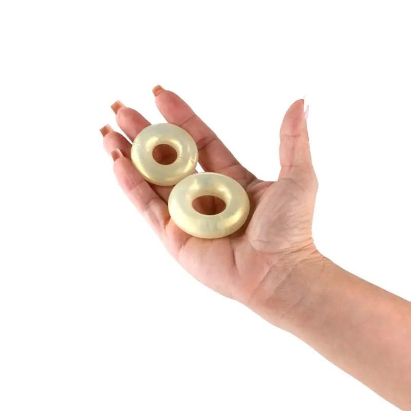 Fantasia - Double Stack - Amber - Amber Cock Rings - Set of 2 Sizes NS Novelties Discreet Intimate Essentials.