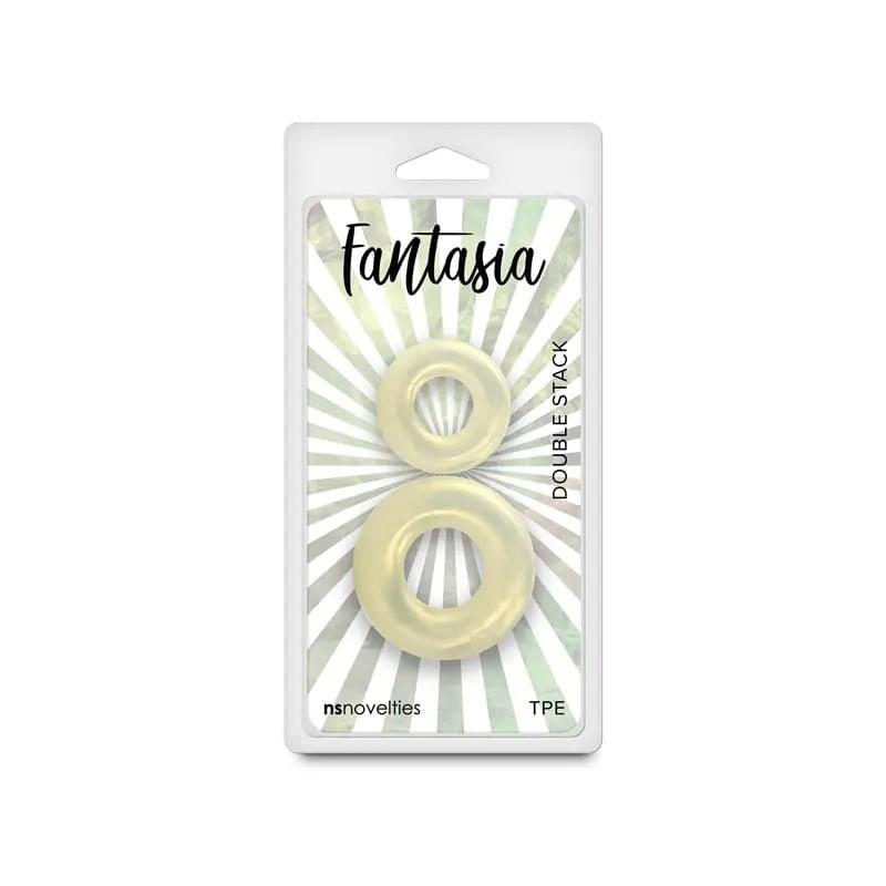 Fantasia - Double Stack - Amber - Amber Cock Rings - Set of 2 Sizes NS Novelties Discreet Intimate Essentials.