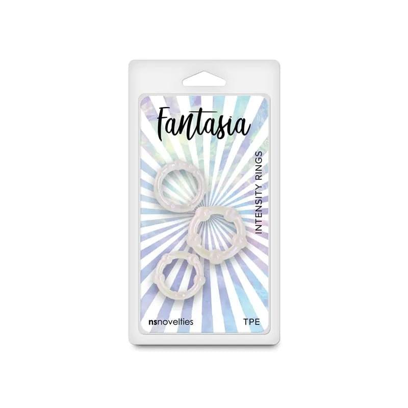 Fantasia - Intensity Rings - Pearl - Pearlescent Beaded Cock Rings - Set of 3 Sizes NS Novelties Discreet Intimate Essentials.