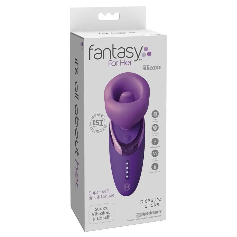 Fantasy For Her Pleasure Sucker -  USB Rechargeable Sucking, Licking & Vibrating Stimulator Pipedream Discreet Intimate Essentials.