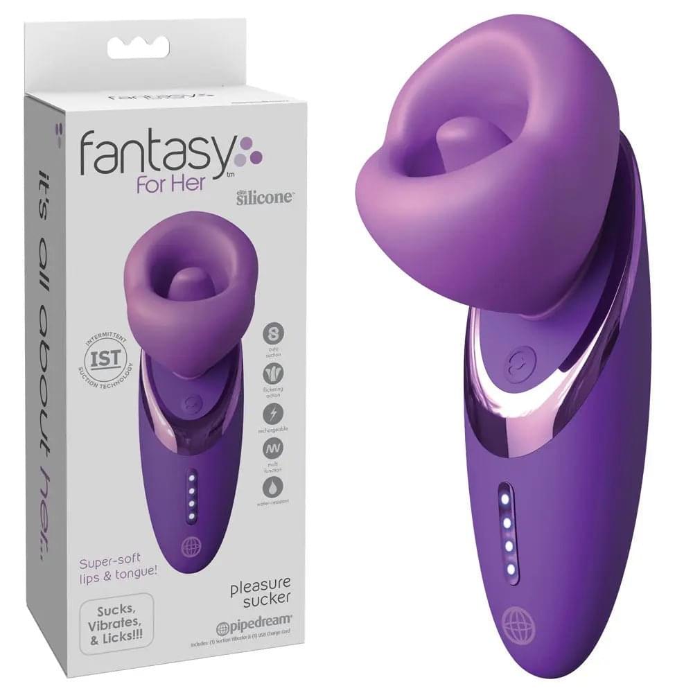 Fantasy For Her Pleasure Sucker -  USB Rechargeable Sucking, Licking & Vibrating Stimulator Pipedream Discreet Intimate Essentials.