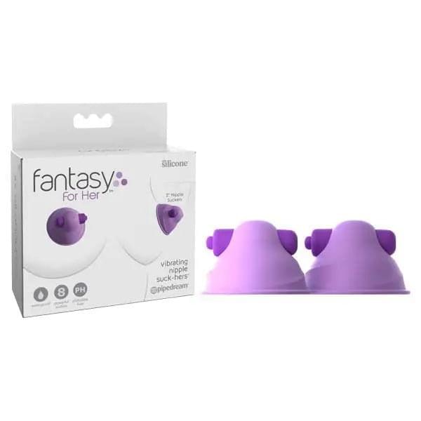 Fantasy For Her Vibrating Nipple Suck-Hers -  5 cm Vibrating Nipple Suckers - Set of 2 Pipedream Discreet Intimate Essentials.