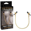 Fetish Fantasy Gold Chain Nipple Clamps - Gold Nipple Clamps with Chain Pipedream Discreet Intimate Essentials.