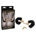 Fetish Fantasy Gold Deluxe Furry Cuffs - Black/Gold Furry Restraints Pipedream Discreet Intimate Essentials.