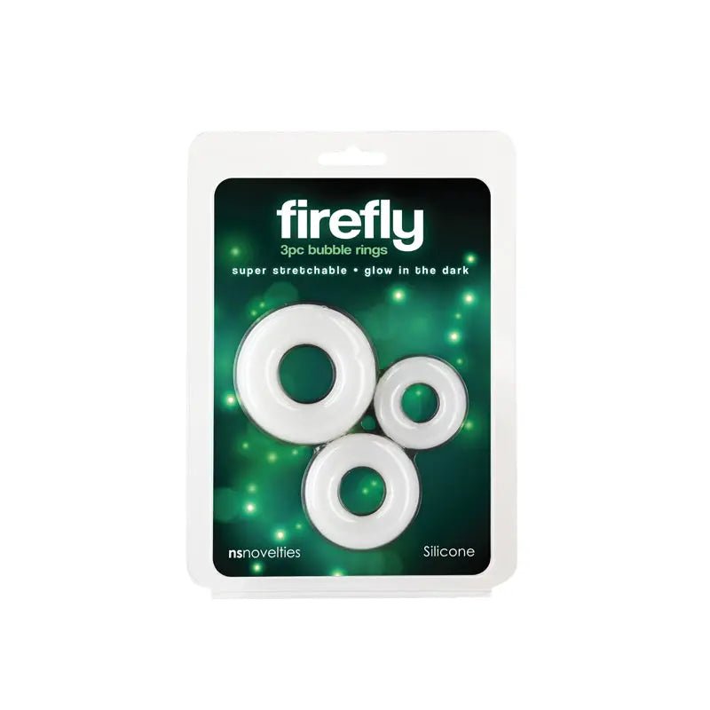 Shop affordable quality Firefly - 3pc Bubble Rings - Glow in Dark Cock Rings - Set of 3 Sizes - Discreet Intimate Essentials - COCK RINGS - NS Novelties