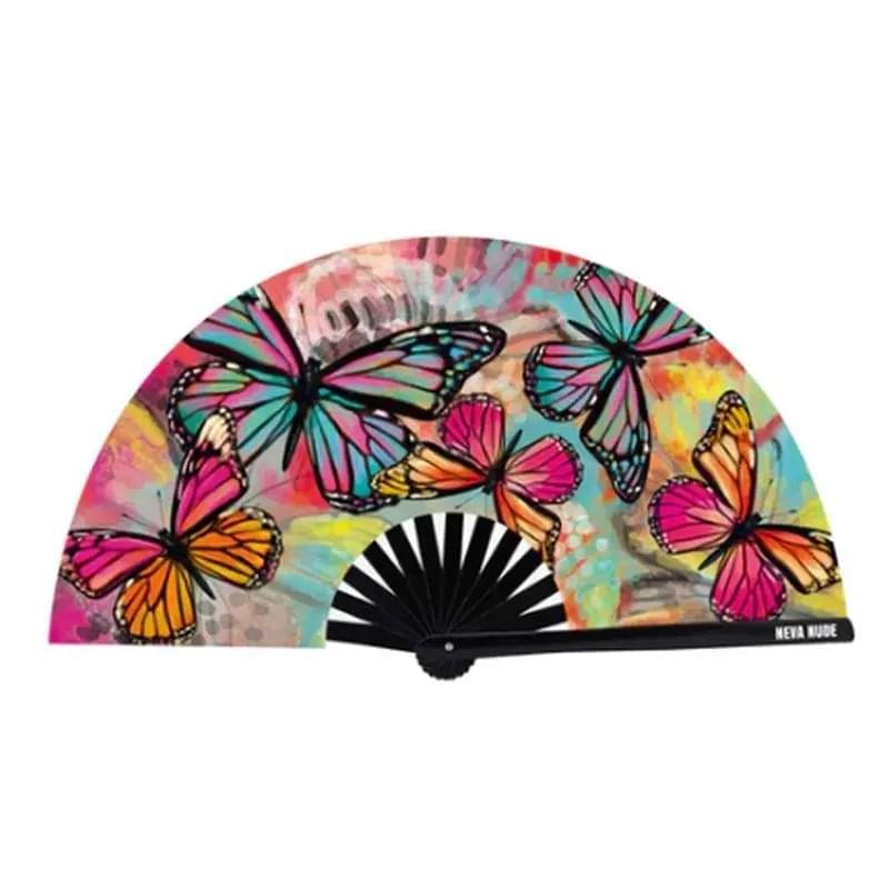 Flutter By Butterfly Blacklight Folding Fan Neva Nude Discreet Intimate Essentials.