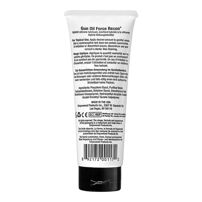 Force Recon 3.3oz/100ml Tube Gun Oil Discreet Intimate Essentials.